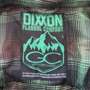 DIXXON GRAVITY COLLECTION GREEN MENS FLANNEL SIZE LARGE